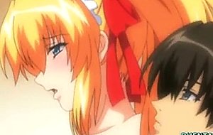 Huge boobs hentai maid gets poking by her master