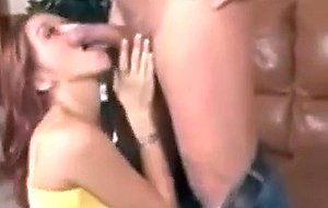 Cute teen licks cum off her toes after fucking older man