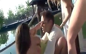 Nice titted bitches anal 3some outdoor