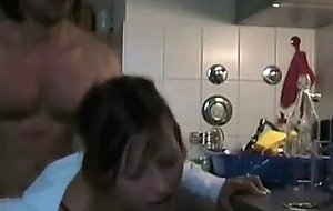 Great couple having some honey sex in the kitchen