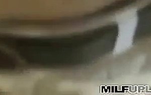 Cute MILF is fucked hard in bathroom