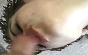 Skinny pale brunette fucked and facialed pov 