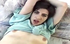 Skinny pale brunette fucked and facialed pov 
