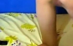 Petite blonde teen fingering her tight pussy on webcam