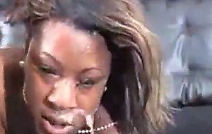 Black hood rat face fucked until she gags on cock