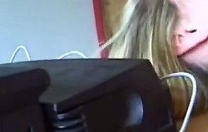 Blonde milf gives head and fucked anal