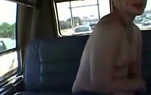 Blonde eaten in backseat