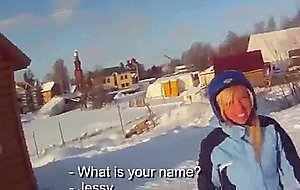 Snowboarder chick loves cock 