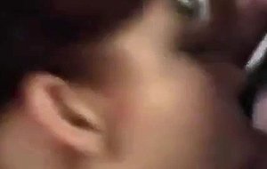 Dirty woman gets cum in her face and mouth