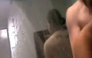 Amateur with tiny tits shower fuck