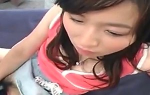 Teen horny japanese gives blowjob and vibes her pussy