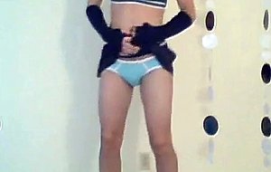 Tranny cheerleader strip!