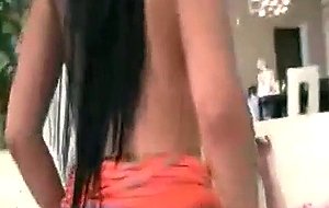 Ebony slut gets nailed roughly with a intense cock