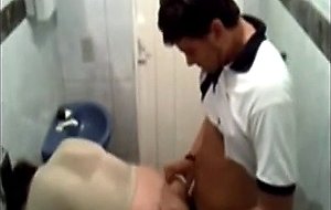 Fucking her in the shitter