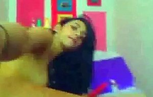 Sexy brunette teen dildoing her asshole 
