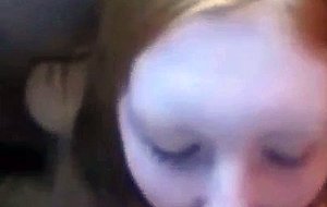 Redhead amateur teenie cumshot and facial 