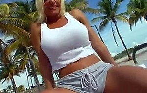 Busty blonde milf mom sucking and fucking after her work out - free sex, porn video on