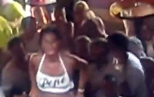 Small tits girl with beautifull tan marks flashing at party