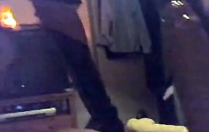 Burning crossdresser in amateur video with a pov