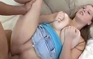 Cute college slut gets afternoon fuck and facial
