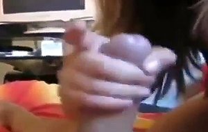 Sexy brunette girlfriend gives oral job and rides her boyfriend till he cums inside her bald pussy