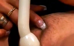 Blonde lady plays with vibrator