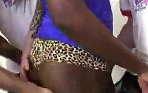 Black whore used by white cocks in gangbang sex