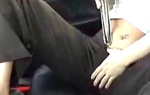 Chick plays with her pussy in the car...