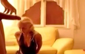 Homemade blonde gags hard, fuck and gets a facial