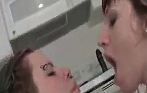 Dirty lesbo teen licks cunt and piss on the floor