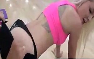 Lesbian babes pussy licked get fucked at the gym on pov