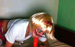Anal schoolgirl in webcam