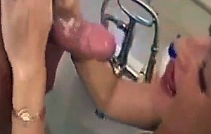 Young man massages blonde milf big boobs
