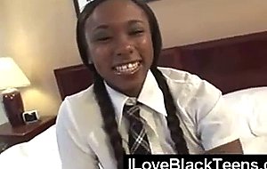 Black schoolgirl facial in amateur video
