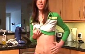 Naughty teen stripping