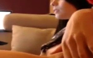 Teen brunette uses toy on herself