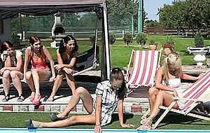 Glamour teen pool party