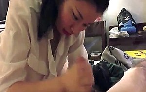 Hairy Asian Teen Sucks And Rides BFs Cock