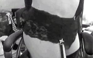 Amateur crossdresser in stockings solo