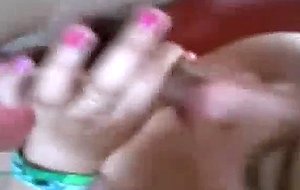 Amateur latina sucking two cocks