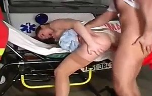 Nurse fucked on gurney