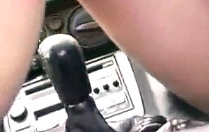 Horny girl masturbating in car