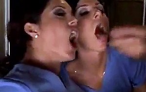 Two girls suck for the cum