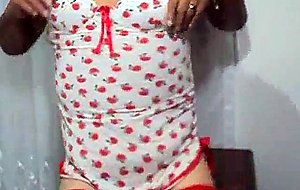 Crossdresser mature masturbating