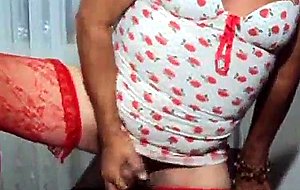 Crossdresser mature masturbating