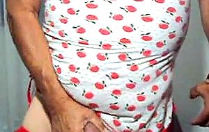 Crossdresser mature masturbating