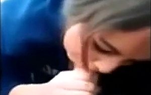 Cute young amateur sucking a dick