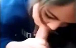 Cute young amateur sucking a dick