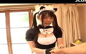 Oversexed japanese girl in a sexy costume