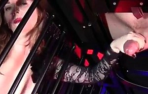 A caged handjob